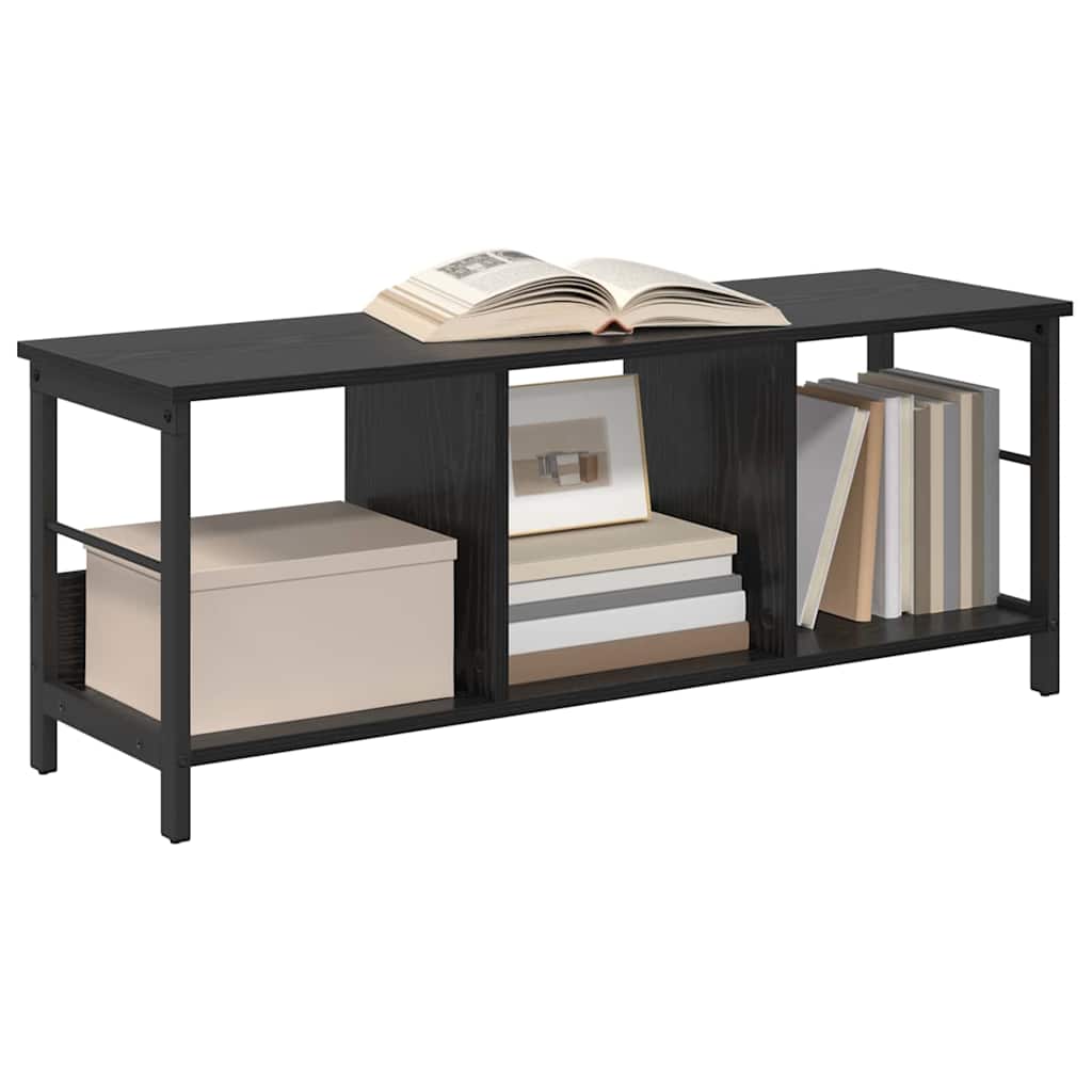 vidaXL Bookshelf 3-Tier 102 x 32 x 40.5 cm Engineered Wood Black Oak