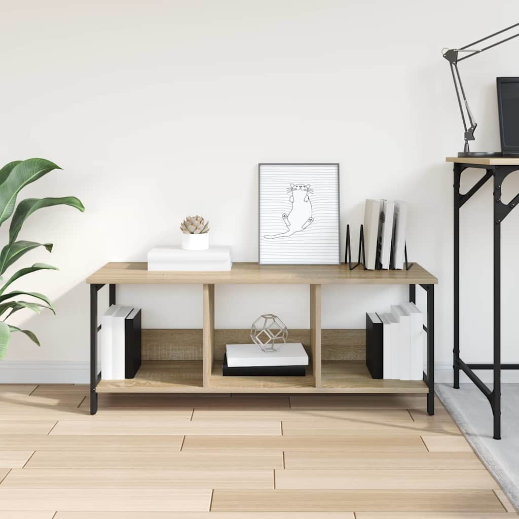 vidaXL Bookshelf 3-Tier 102 x 32 x 40.5 cm Engineered Wood Sonoma Oak