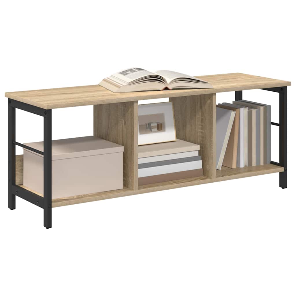 vidaXL Bookshelf 3-Tier 102 x 32 x 40.5 cm Engineered Wood Sonoma Oak