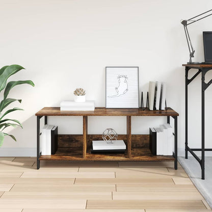 vidaXL Bookshelf 3-Tier 102 x 32 x 40.5 cm Engineered Wood Smoked Oak
