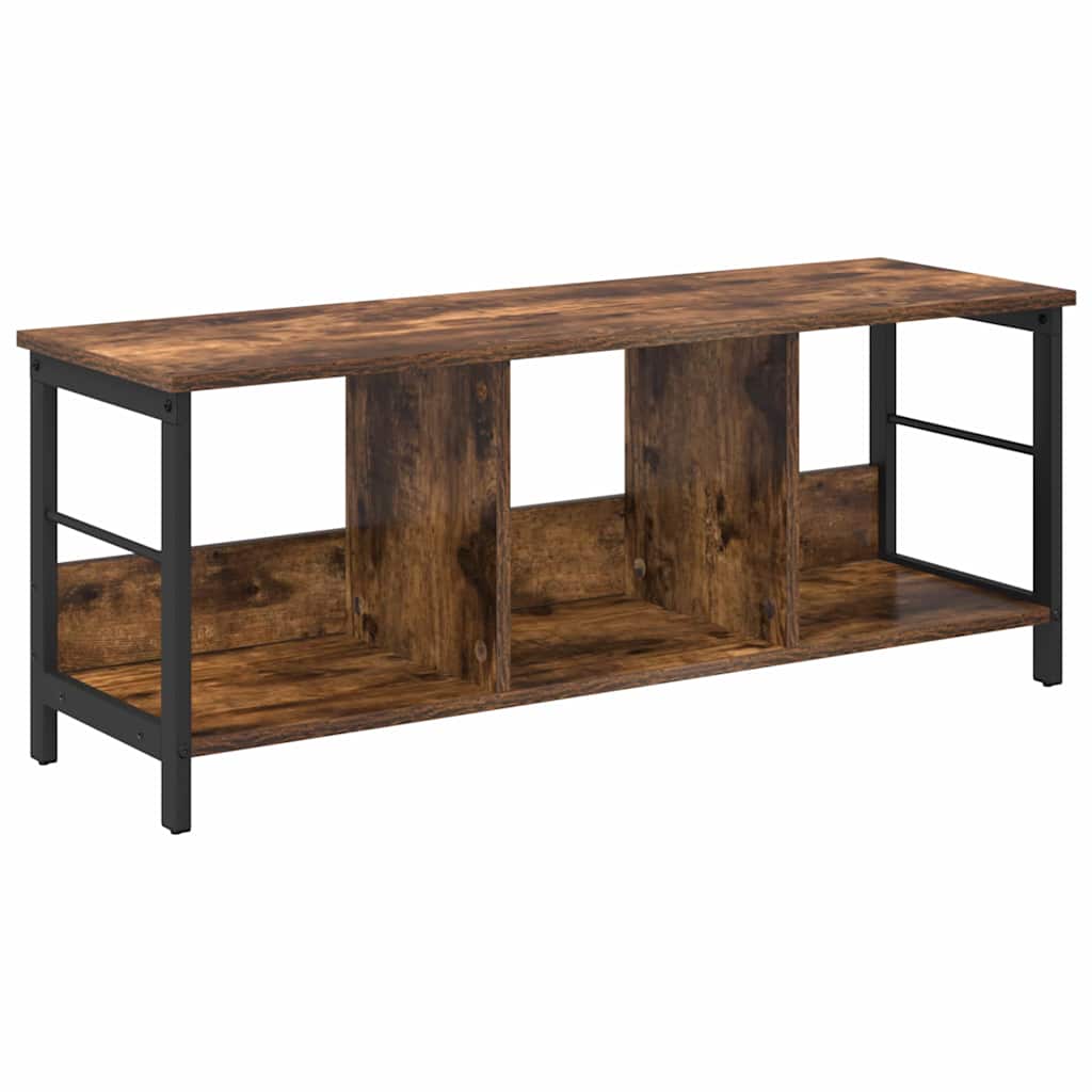 vidaXL Bookshelf 3-Tier 102 x 32 x 40.5 cm Engineered Wood Smoked Oak