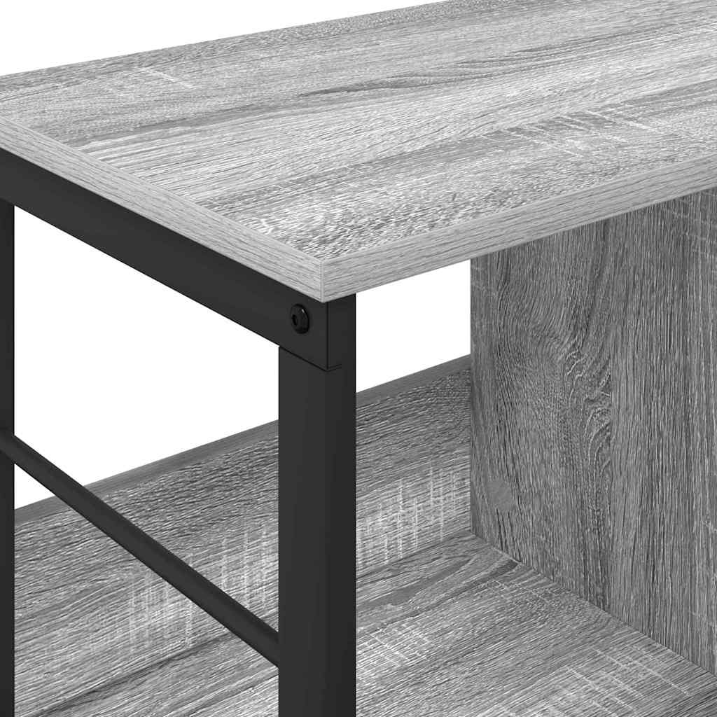 vidaXL Bookshelf 3-Tier 102 x 32 x 40.5 cm Engineered Wood Grey Sonoma