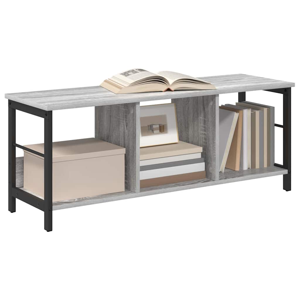 vidaXL Bookshelf 3-Tier 102 x 32 x 40.5 cm Engineered Wood Grey Sonoma