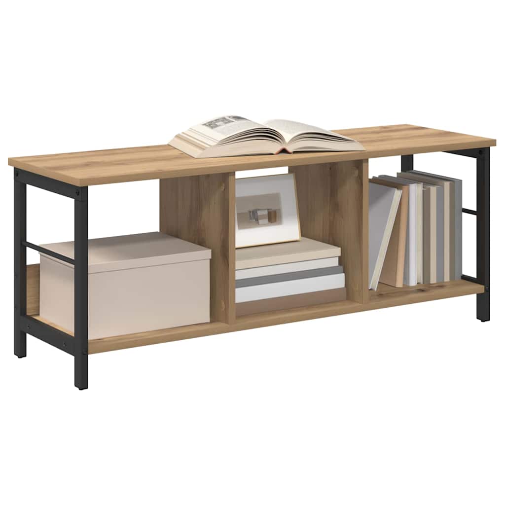 vidaXL Bookshelf 3-Tier 102 x 32 x 40.5 cm Engineered Wood Artisan Oak