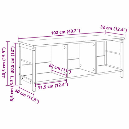 vidaXL Bookshelf Artisan Oak 102 x 32 x 40.5 cm Engineered Wood