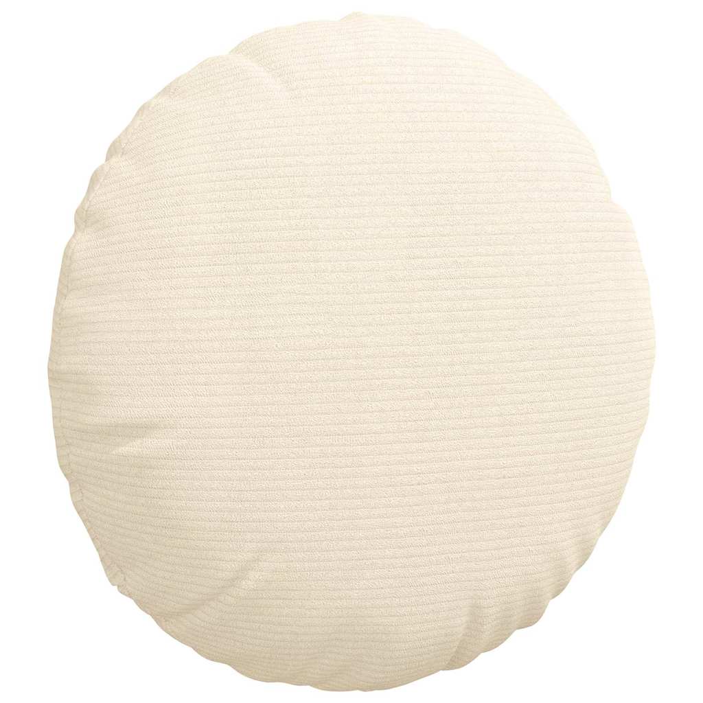 vidaXL Seat Cushions 2 pcs Cream Ø 40 cm Corduroy Fabric