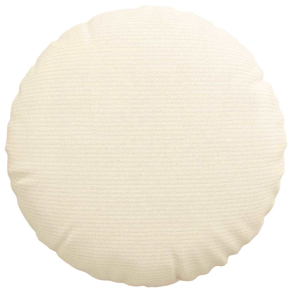 vidaXL Seat Cushions 2 pcs Cream Ø 40 cm Corduroy Fabric