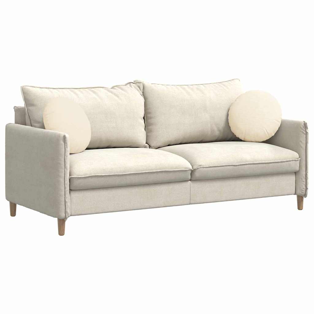 vidaXL Seat Cushions 2 pcs Cream Ø 40 cm Corduroy Fabric