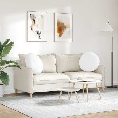 vidaXL Seat Cushions 2 pcs White Ø50 x 19 cm Fabric