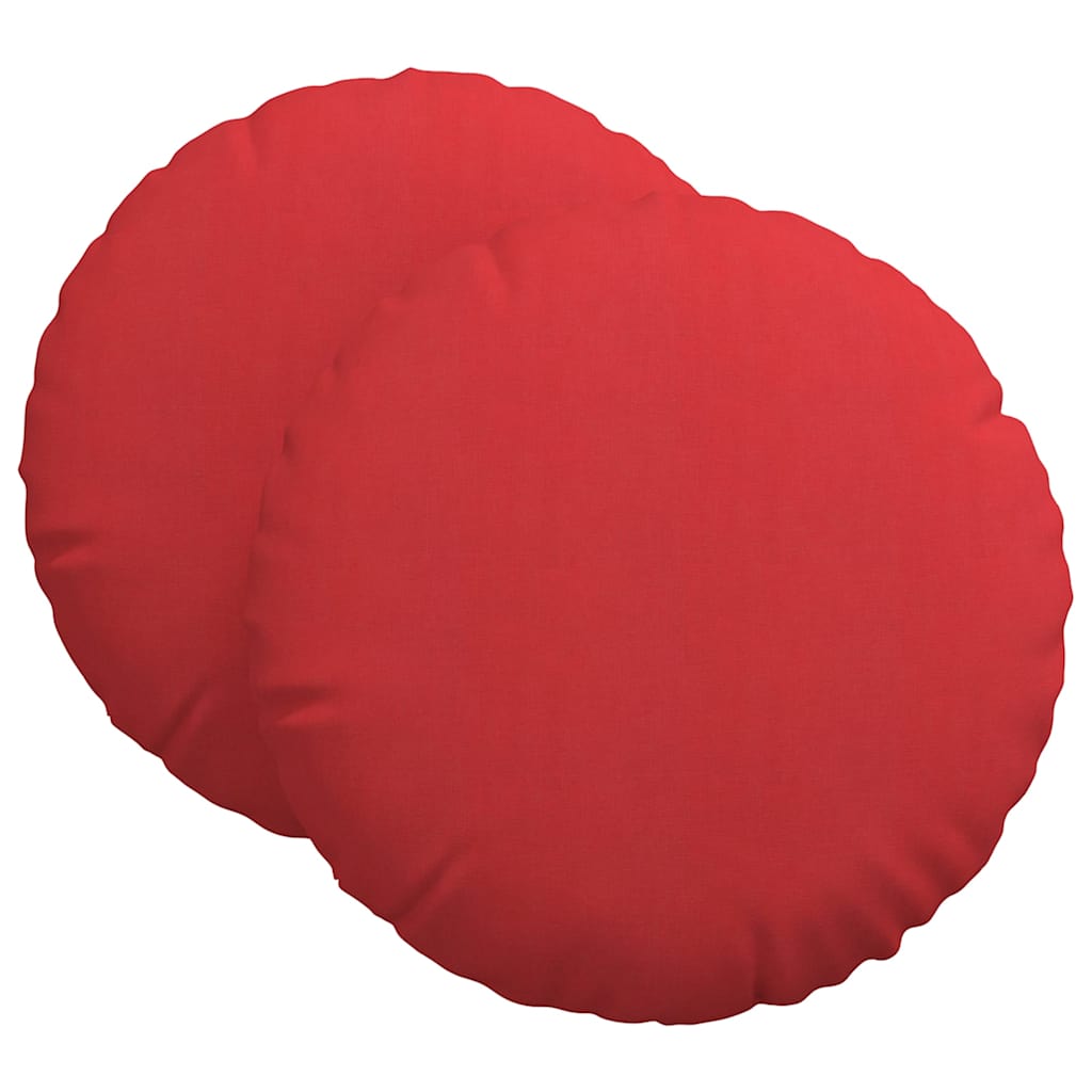 vidaXL Seat Cushions 2 pcs Red Ø60 x 21 cm Fabric