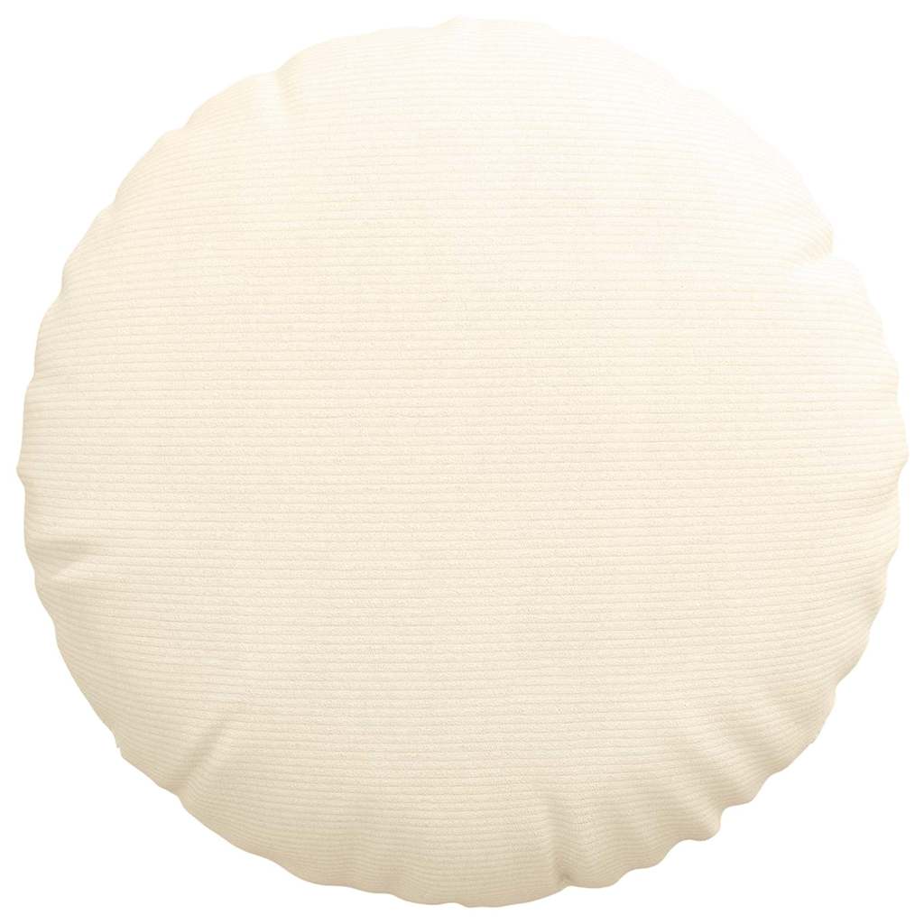 vidaXL Seat Cushions 2 pcs Cream Ø 60 cm Corduroy Fabric