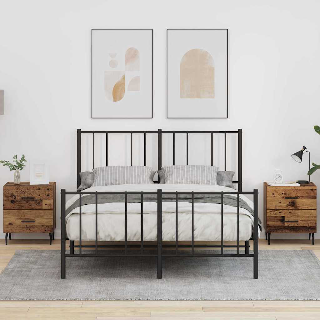 vidaXL Bedside Cabinet 2 pcs Old Wood 40 x 35 x 47.5 cm