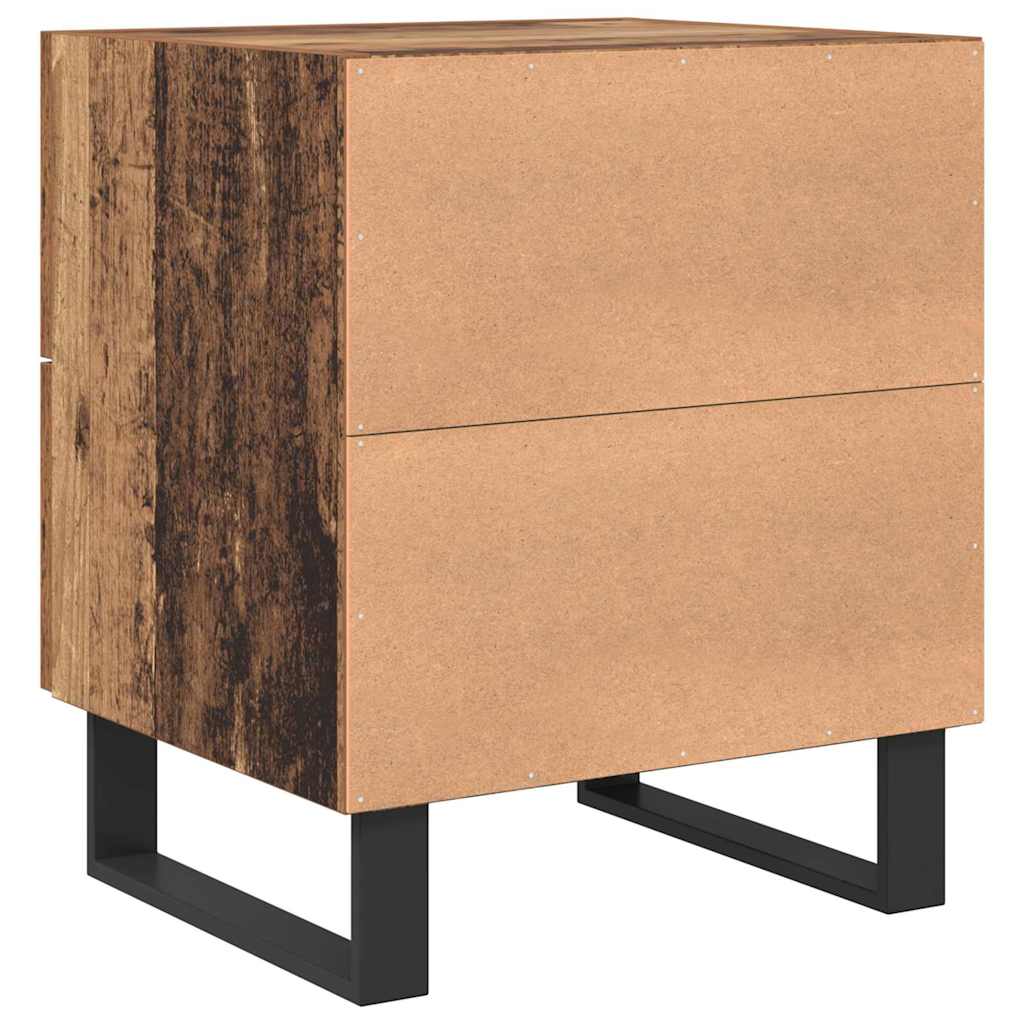 vidaXL Bedside Cabinet 2 pcs Old Wood and Black 40 x 35 x 47.5 cm