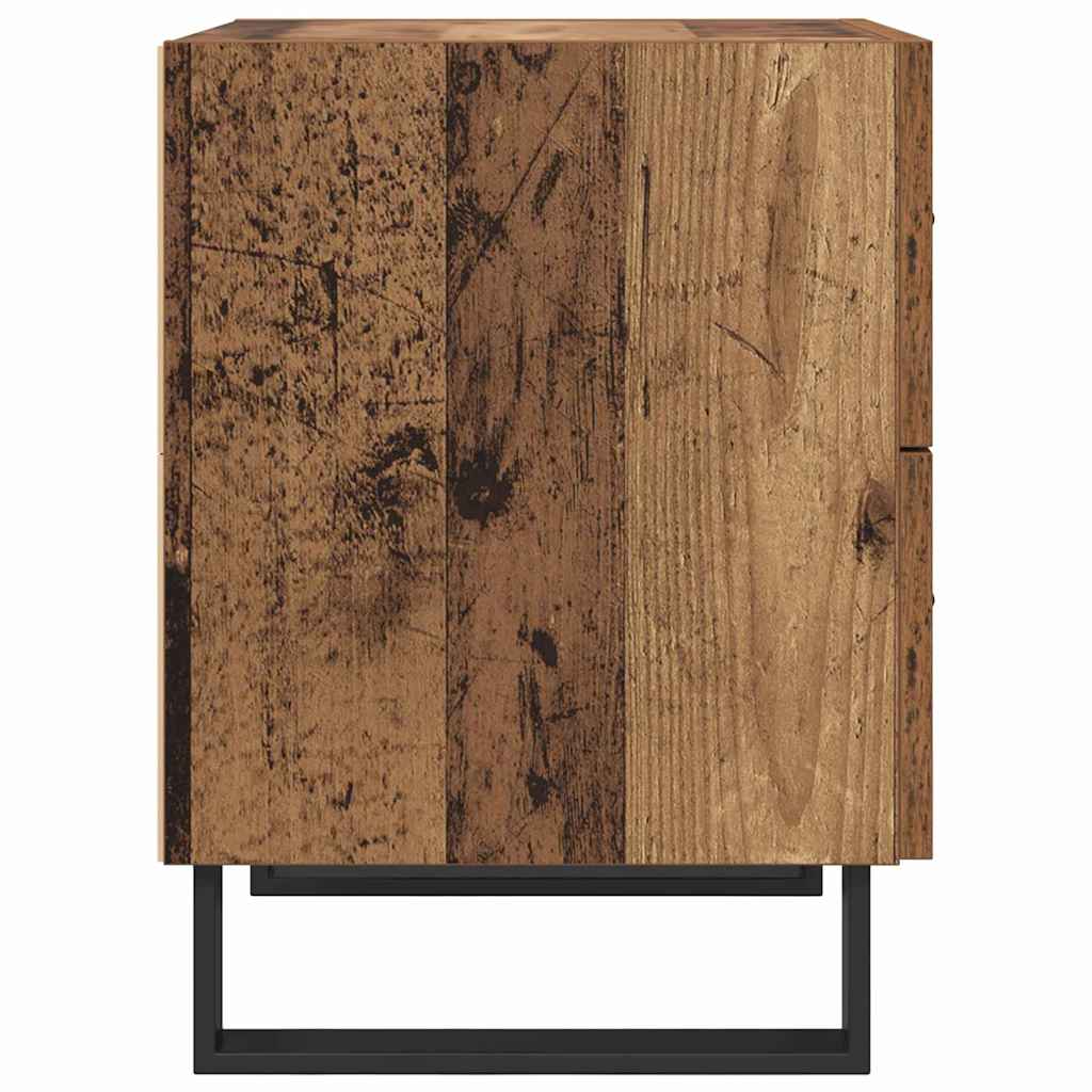 vidaXL Bedside Cabinet 2 pcs Old Wood and Black 40 x 35 x 47.5 cm