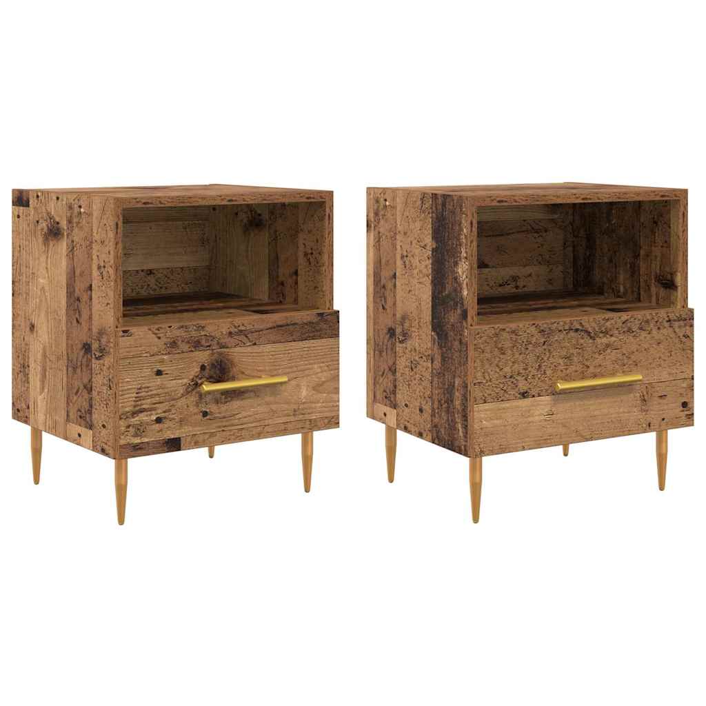 vidaXL Bedside Table 2 pcs Old Wood 40 x 35 x 47.5 cm Engineered Wood