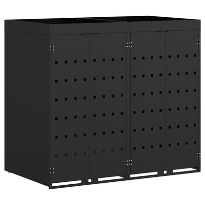 vidaXL Wheelie Bin Storage for 2 Bins Black 136 x 77.5 x 121.5 cm