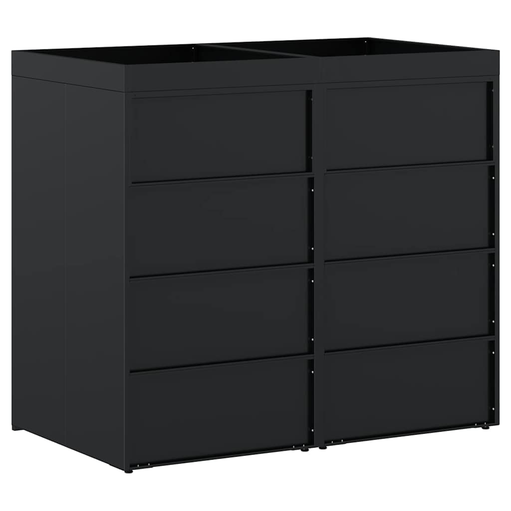 vidaXL Wheelie Bin Storage for 2 Bins Black 136 x 77.5 x 121.5 cm