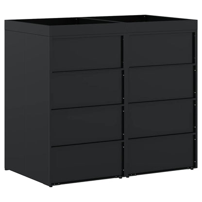 vidaXL Wheelie Bin Storage for 2 Bins Black 136 x 77.5 x 121.5 cm