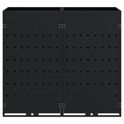 vidaXL Wheelie Bin Storage for 2 Bins Black 136 x 77.5 x 121.5 cm