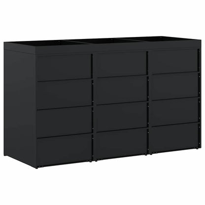 vidaXL Wheelie Bin Storage for 3 Bins Black 204 x 77.5 x 121.5 cm