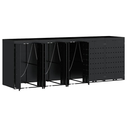 vidaXL Wheelie Bin Storage for 5 Bins Black 340 x 77.5 x 121.5 cm