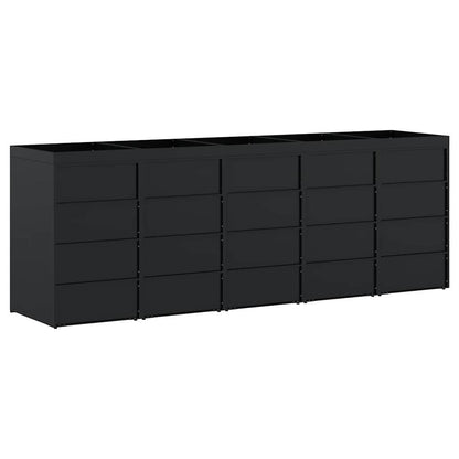 vidaXL Wheelie Bin Storage for 5 Bins Black 340 x 77.5 x 121.5 cm