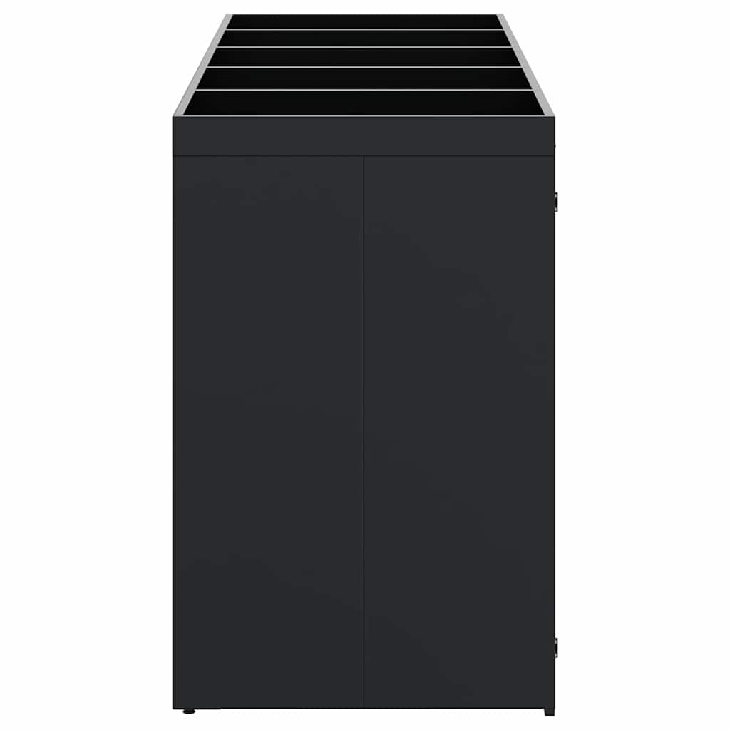 vidaXL Wheelie Bin Storage for 5 Bins Black 340 x 77.5 x 121.5 cm