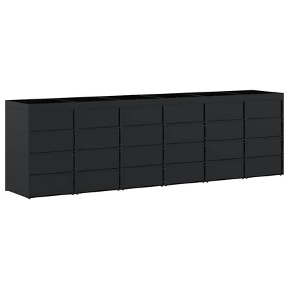 vidaXL Wheelie Bin Storage for 6 Bins Black 408 x 77.5 x 121.5 cm