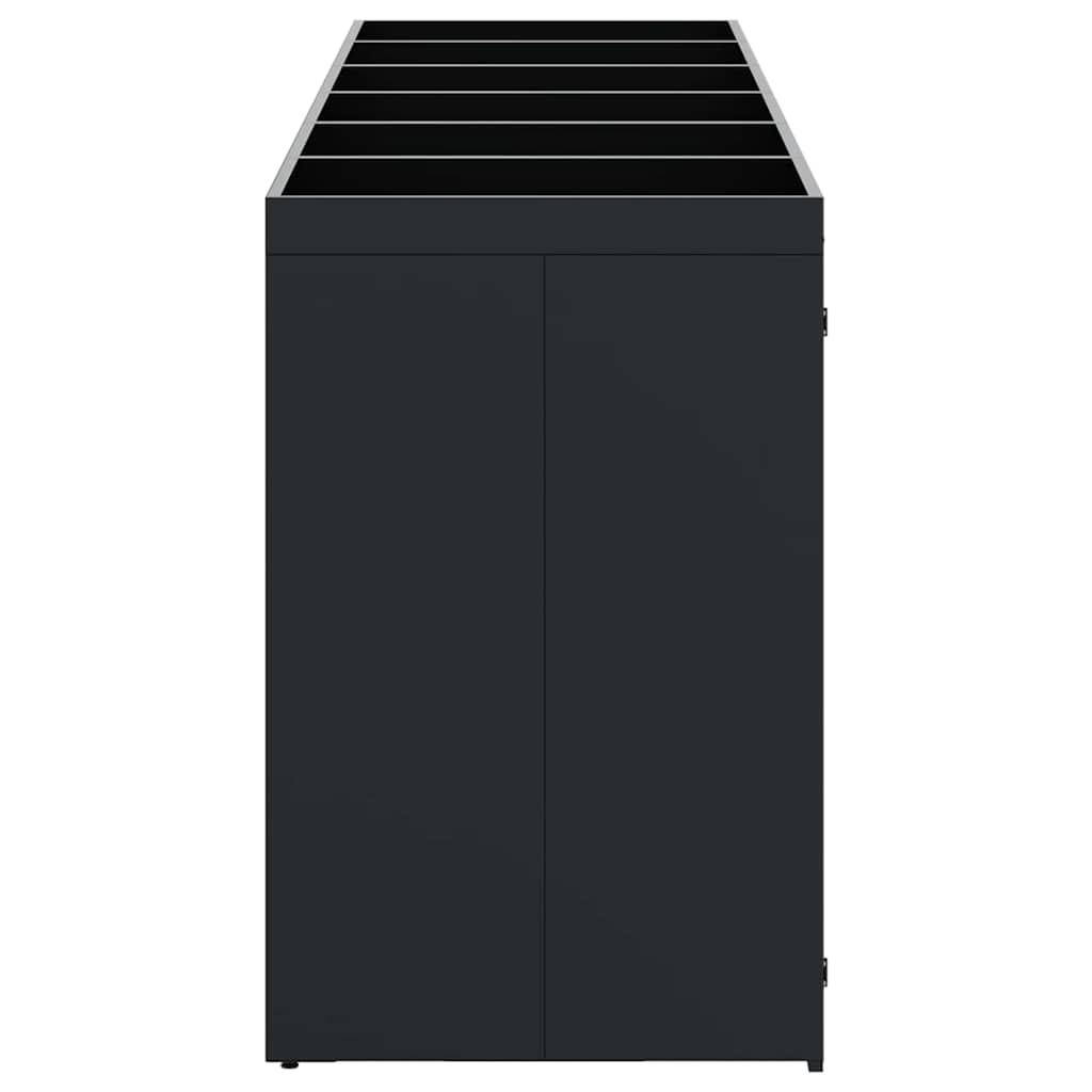 vidaXL Wheelie Bin Storage for 6 Bins Black 408 x 77.5 x 121.5 cm