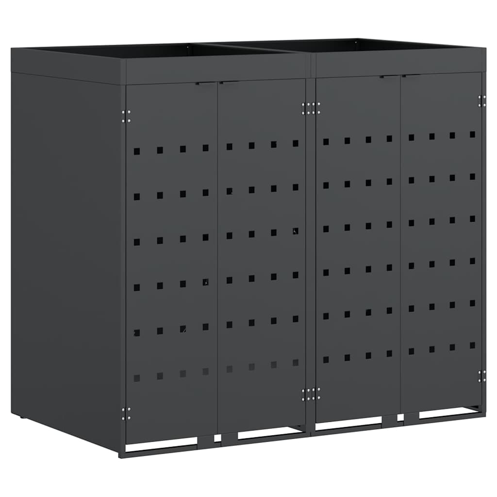 vidaXL Wheelie Bin Storage for 2 Bins Anthracite 136 x 77.5 x 121.5 cm