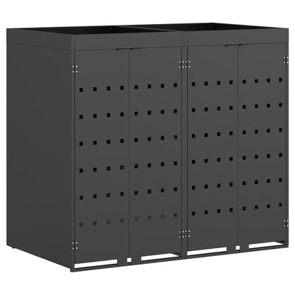 vidaXL Wheelie Bin Storage for 2 Bins Anthracite 136 x 77.5 x 121.5 cm