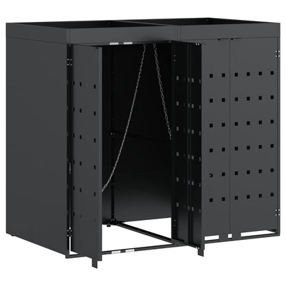 vidaXL Wheelie Bin Storage for 2 Bins Anthracite 136 x 77.5 x 121.5 cm