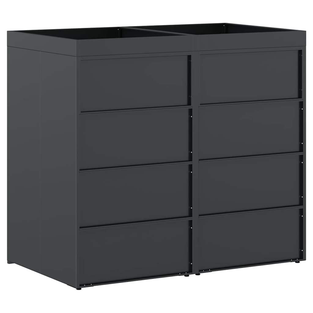 vidaXL Wheelie Bin Storage for 2 Bins Anthracite 136 x 77.5 x 121.5 cm