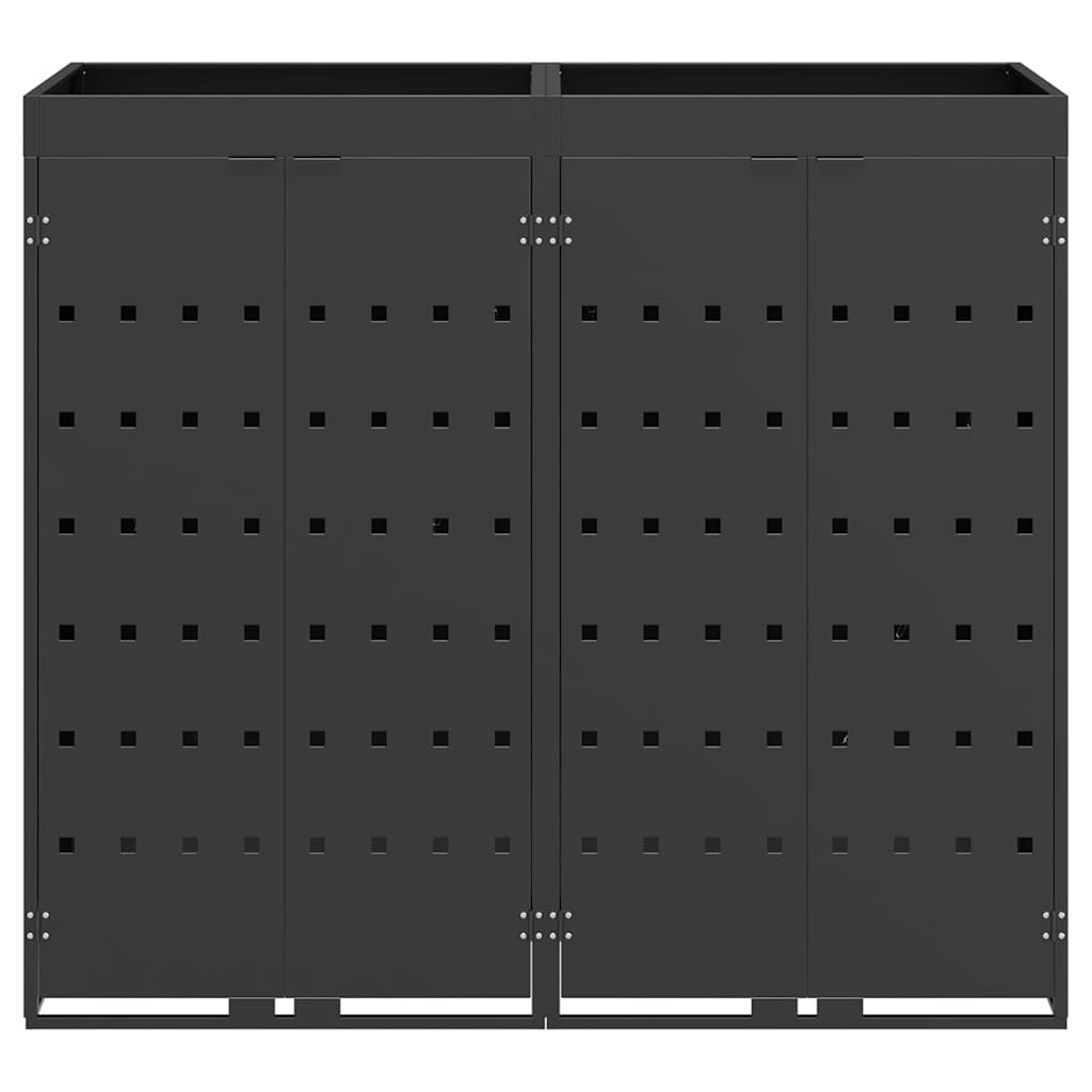 vidaXL Wheelie Bin Storage for 2 Bins Anthracite 136 x 77.5 x 121.5 cm