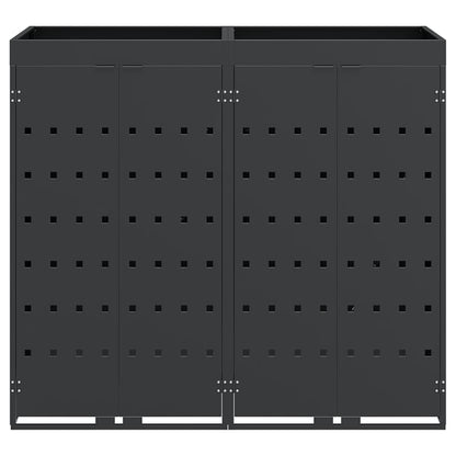 vidaXL Wheelie Bin Storage for 2 Bins Anthracite 136 x 77.5 x 121.5 cm