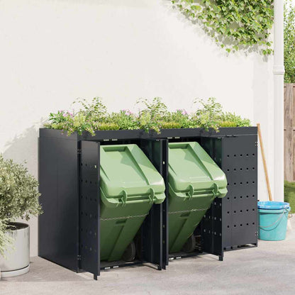 vidaXL Wheelie Bin Storage for 3 Bins Anthracite 204 x 77.5 x 121.5 cm