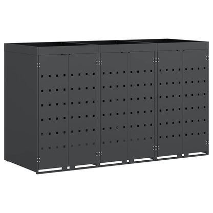 vidaXL Wheelie Bin Storage for 3 Bins Anthracite 204 x 77.5 x 121.5 cm