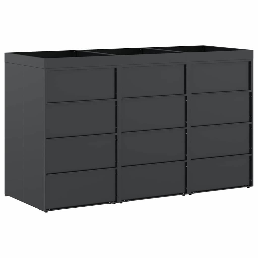 vidaXL Wheelie Bin Storage for 3 Bins Anthracite 204 x 77.5 x 121.5 cm