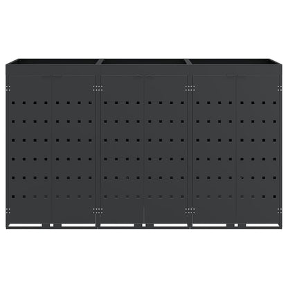vidaXL Wheelie Bin Storage for 3 Bins Anthracite 204 x 77.5 x 121.5 cm