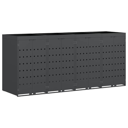 vidaXL Wheelie Bin Storage for 4 Bins Anthracite 272 x 77.5 x 121.5 cm
