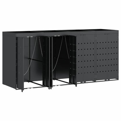 vidaXL Wheelie Bin Storage for 4 Bins Anthracite 272 x 77.5 x 121.5 cm