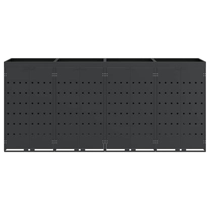 vidaXL Wheelie Bin Storage for 4 Bins Anthracite 272 x 77.5 x 121.5 cm