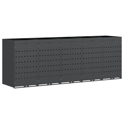 vidaXL Wheelie Bin Storage for 5 Bins Anthracite 340 x 77.5 x 121.5 cm