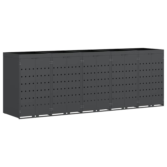 vidaXL Wheelie Bin Storage for 5 Bins Anthracite 340 x 77.5 x 121.5 cm