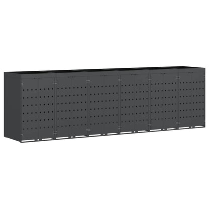 vidaXL Wheelie Bin Storage for 6 Bins Anthracite 408 x 77.5 x 121.5 cm