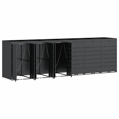 vidaXL Wheelie Bin Storage for 6 Bins Anthracite 408 x 77.5 x 121.5 cm