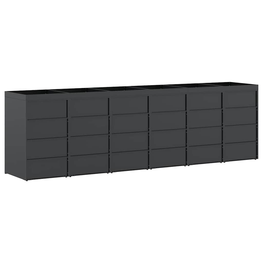 vidaXL Wheelie Bin Storage for 6 Bins Anthracite 408 x 77.5 x 121.5 cm