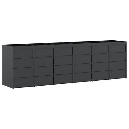 vidaXL Wheelie Bin Storage for 6 Bins Anthracite 408 x 77.5 x 121.5 cm