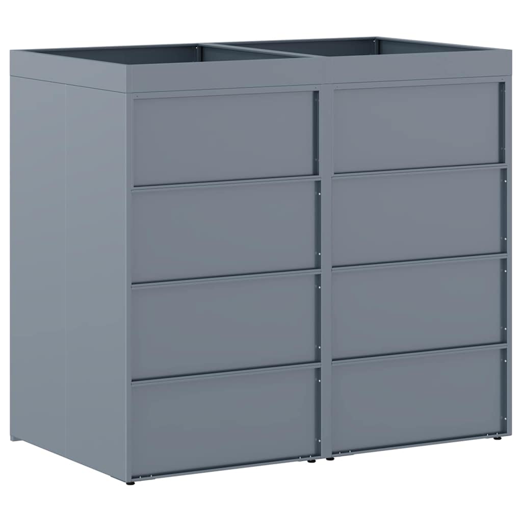 vidaXL Wheelie Bin Storage for 2 Bins Light Grey 136 x 77.5 x 121.5 cm