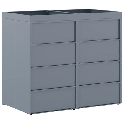 vidaXL Wheelie Bin Storage for 2 Bins Light Grey 136 x 77.5 x 121.5 cm